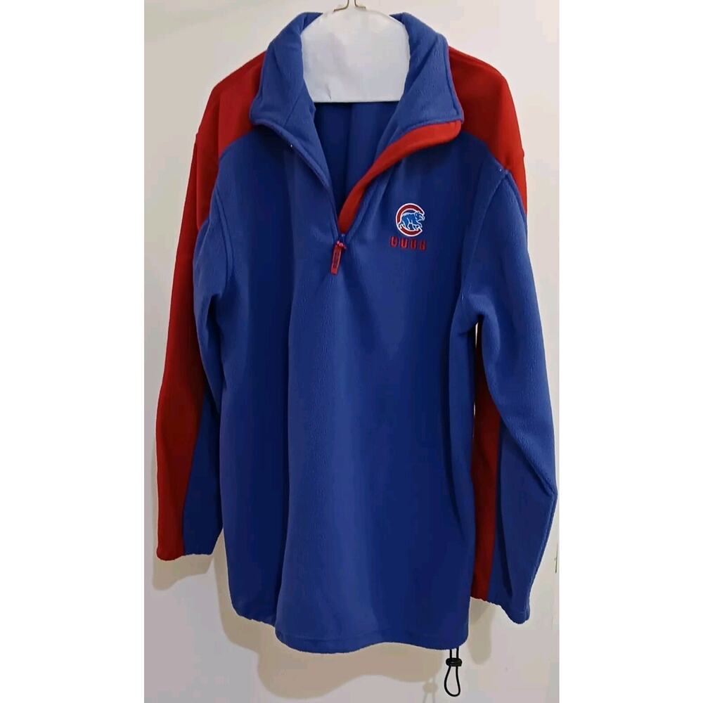Genuine Merchandise Chicago Cubs 1/4 Zipper Blue Pullover Fleece Large Pre-Owned